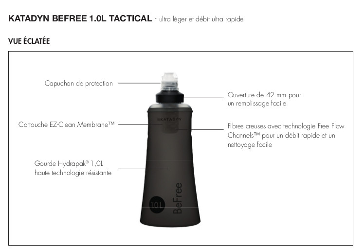 Katadyn BeFree mobiler Wasserfilter 1 L Tactical faltbar Wasseraufbereitung 
