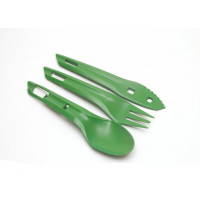 Wildo The OCYS™ Outdoor Besteck-Set – Stapelbar, Aus 70% Pflanzlichem Material, Mit Messer, Gabel & Ausziehbarem Löffel, 17,5 Cm